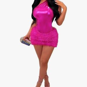 Sleek Pink One-Shoulder Dress